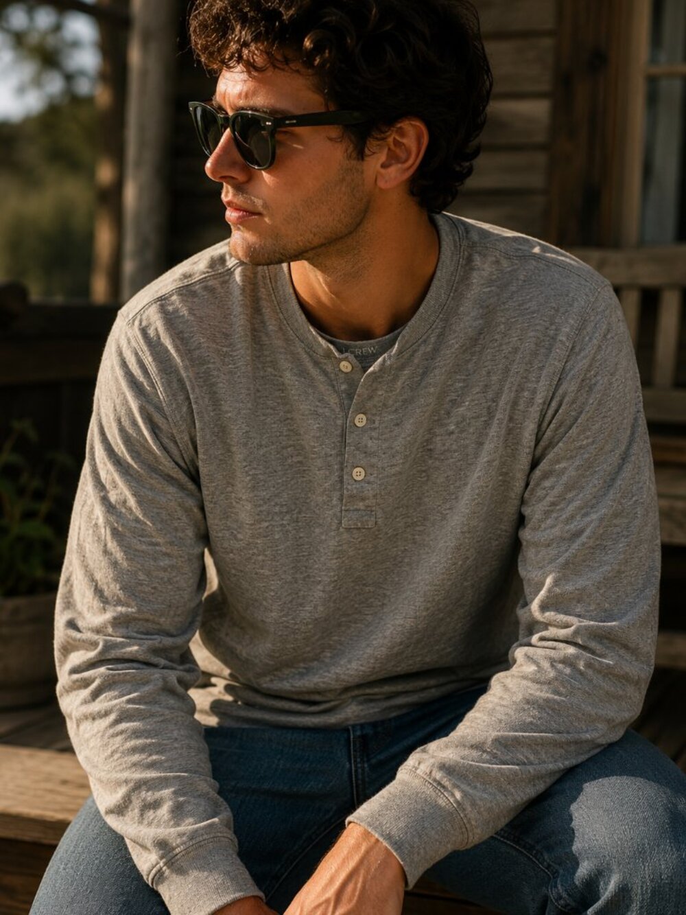 J. Crew Heather Gray Long Sleeve Henley